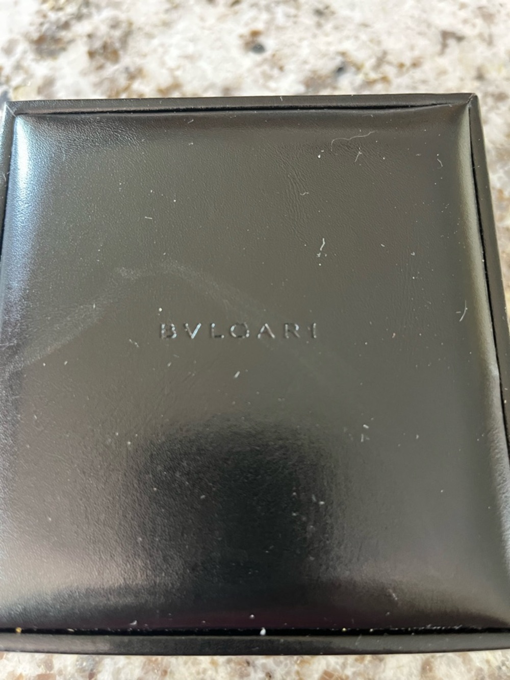 Bulgari Black Jewelry Case with Embossed Logo leather